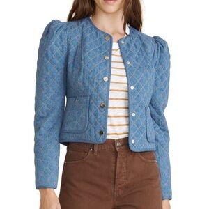 Veronica Beard Camilla Quilted Denim Jacket NWT